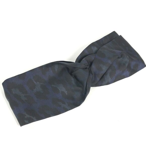 Dior Leopard headband hair accessories hair band silk blue/Black Unused
